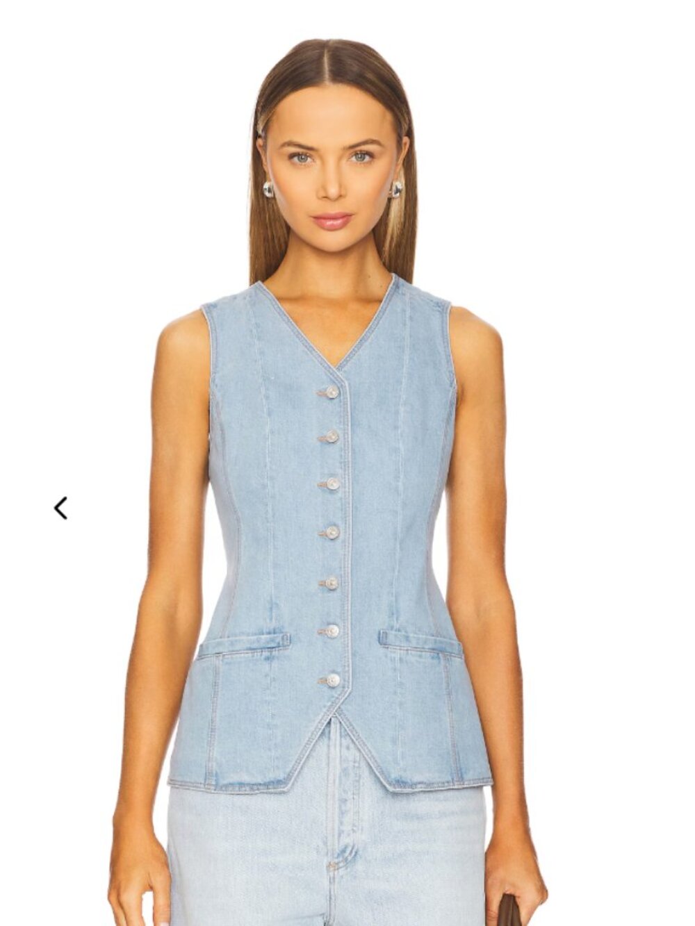 NWT Paige Yasmin Vest in Jocelyn Light Wash Blue sz 0 Revolve Denim Vest
